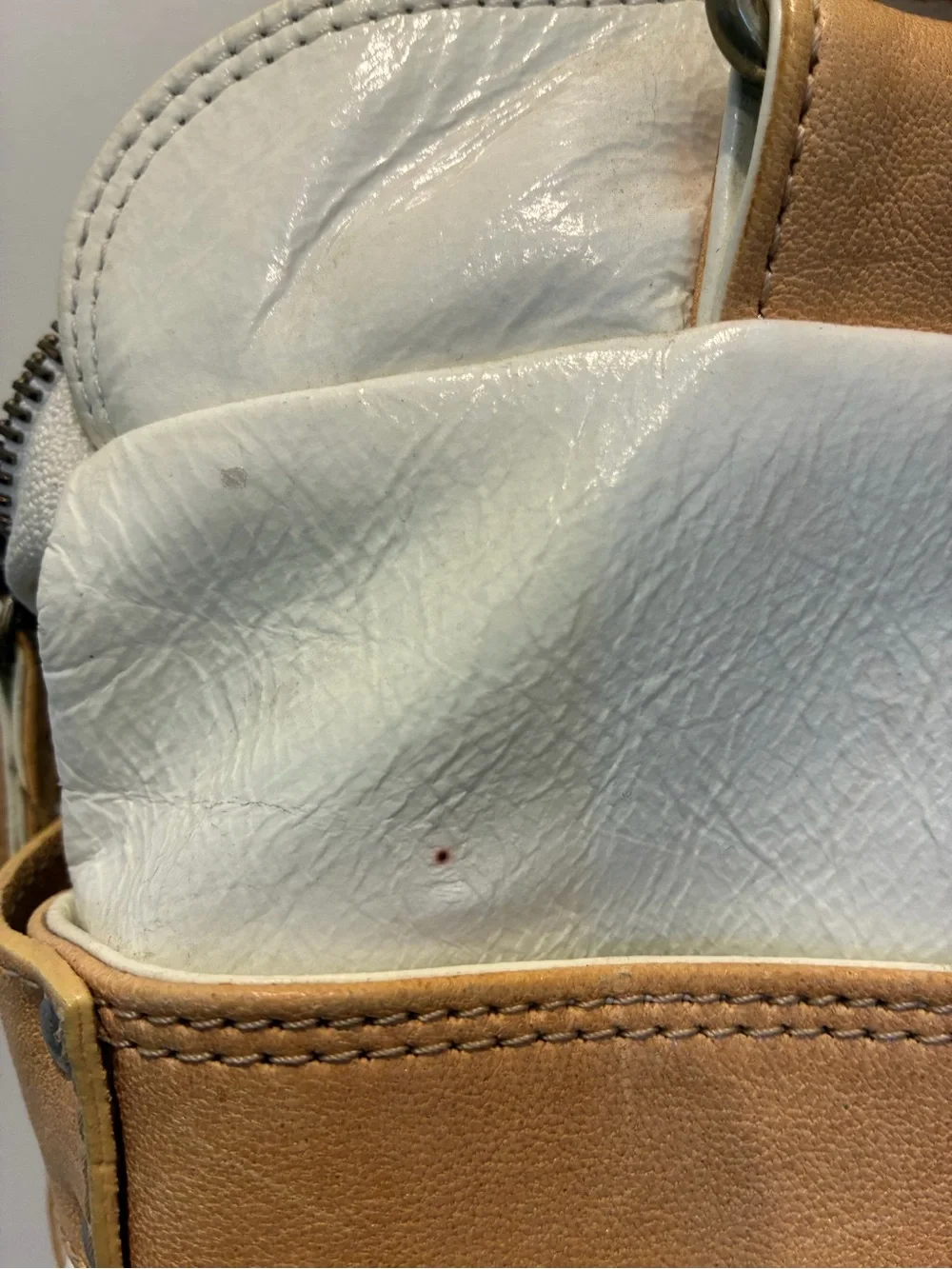 See By Chloé White and Tan Leather Satchel